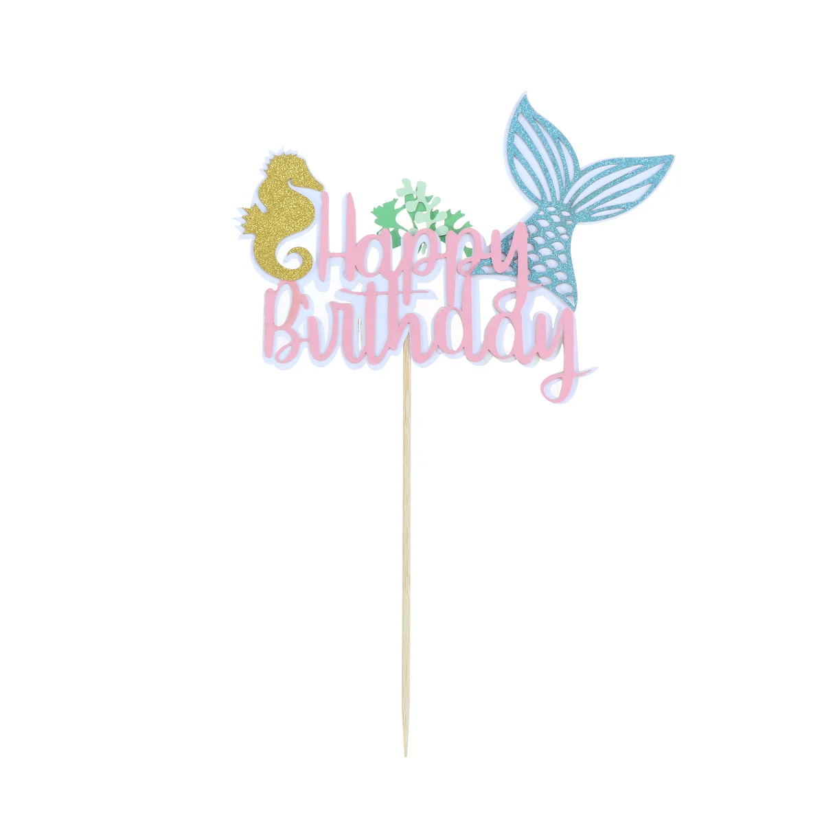 

Paper Cake Decorations Decorate Cupcake Picks Toppers Birthday Mermaid Decorative