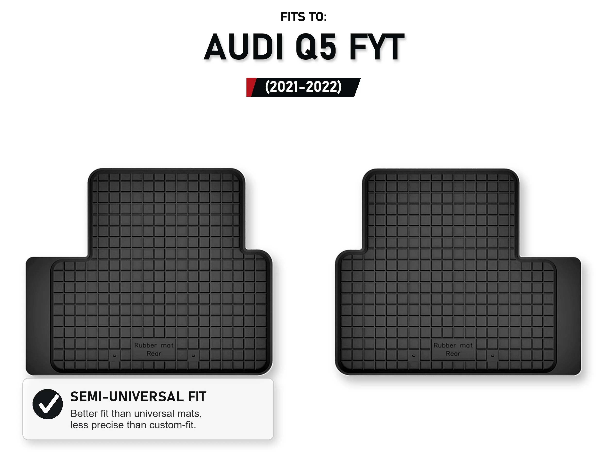 Rubberen bakmatten achteraan voor: Audi Q5 Fyt 2021-2022, 2 stuks