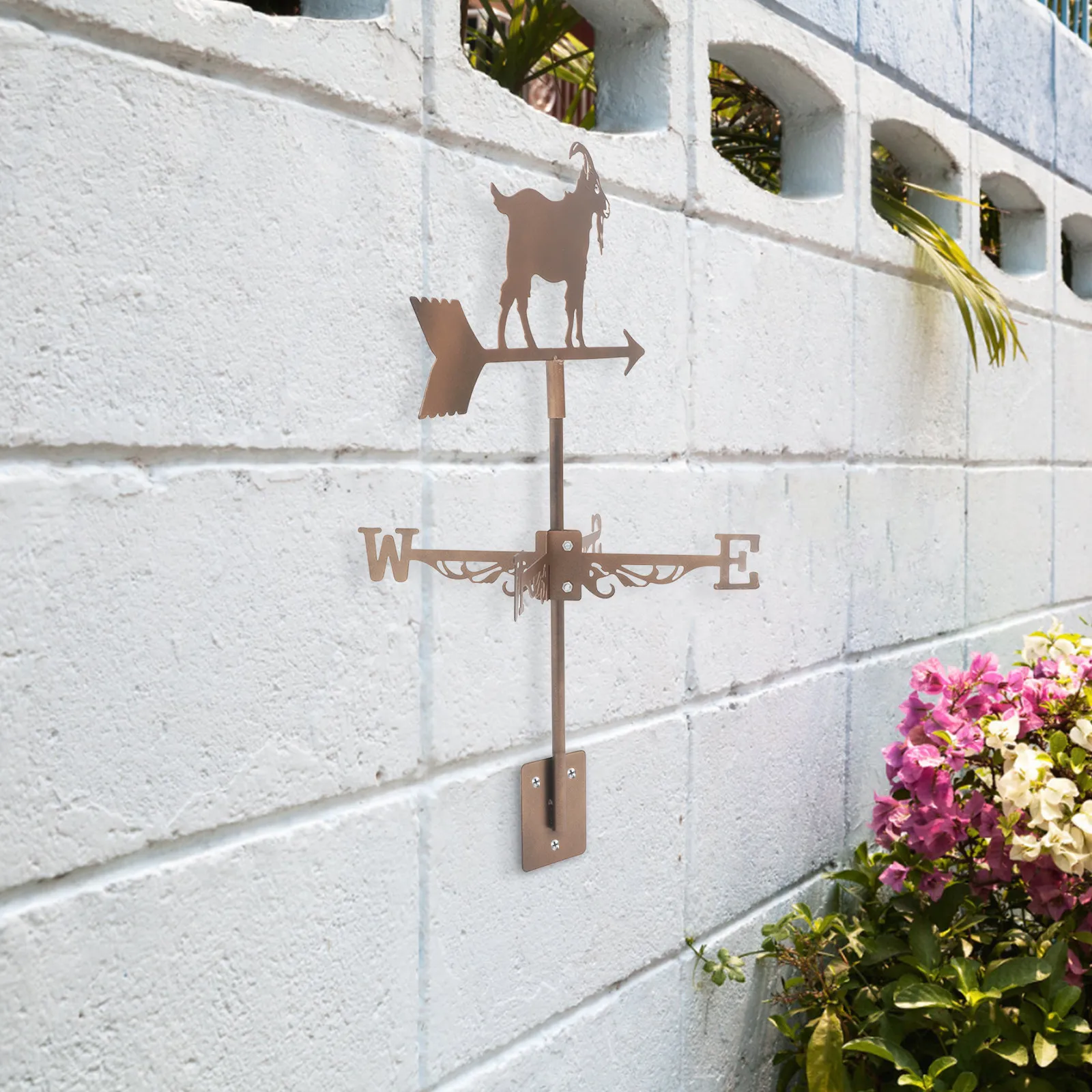 Sturdy Stainless Steel Goat Wind Vane for Roof Garden Patio Barn Farm Outdoor Decoration Weather Direction Indicator Metal