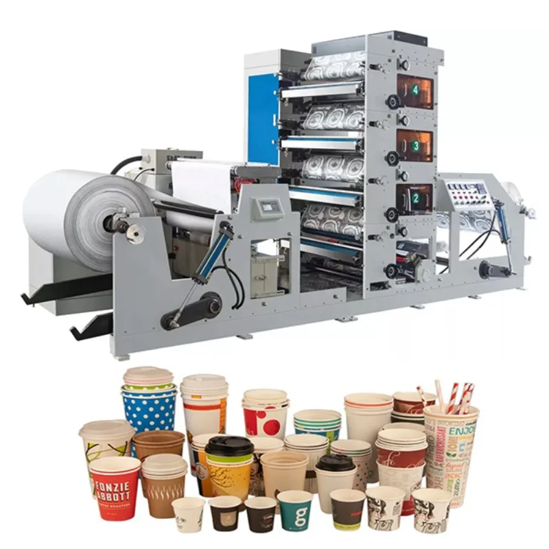 Roll To Roll Digital Label Printing Machine Paper Bowl Paper Cup Rolling Corrugated Paper Cup Flexo Printing Machine for Sale