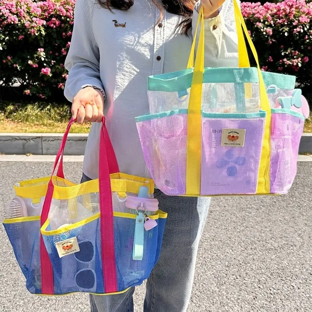 Multifunktionale Mehrtaschen-Netztasche, Handtasche mit großer Kapazität, Schwimmtasche, tragbare Toilettenartikel-Aufbewahrungstasche für Frauen und Mädchen – Detail 8