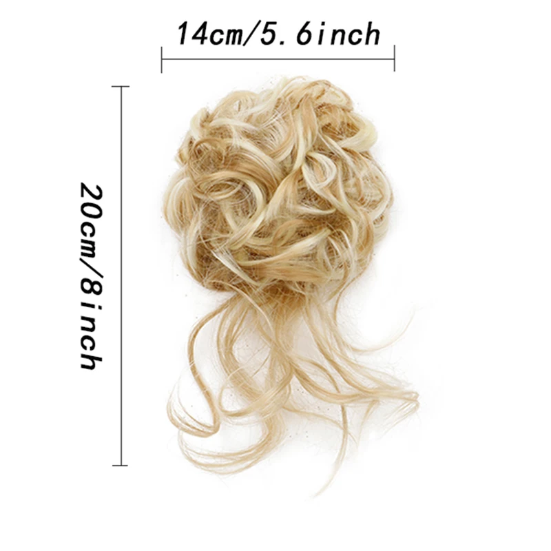 Peruca de coque de cabelo sintético para mulheres elástico de borracha extensões de cabelo coque resistente ao calor preto marrom