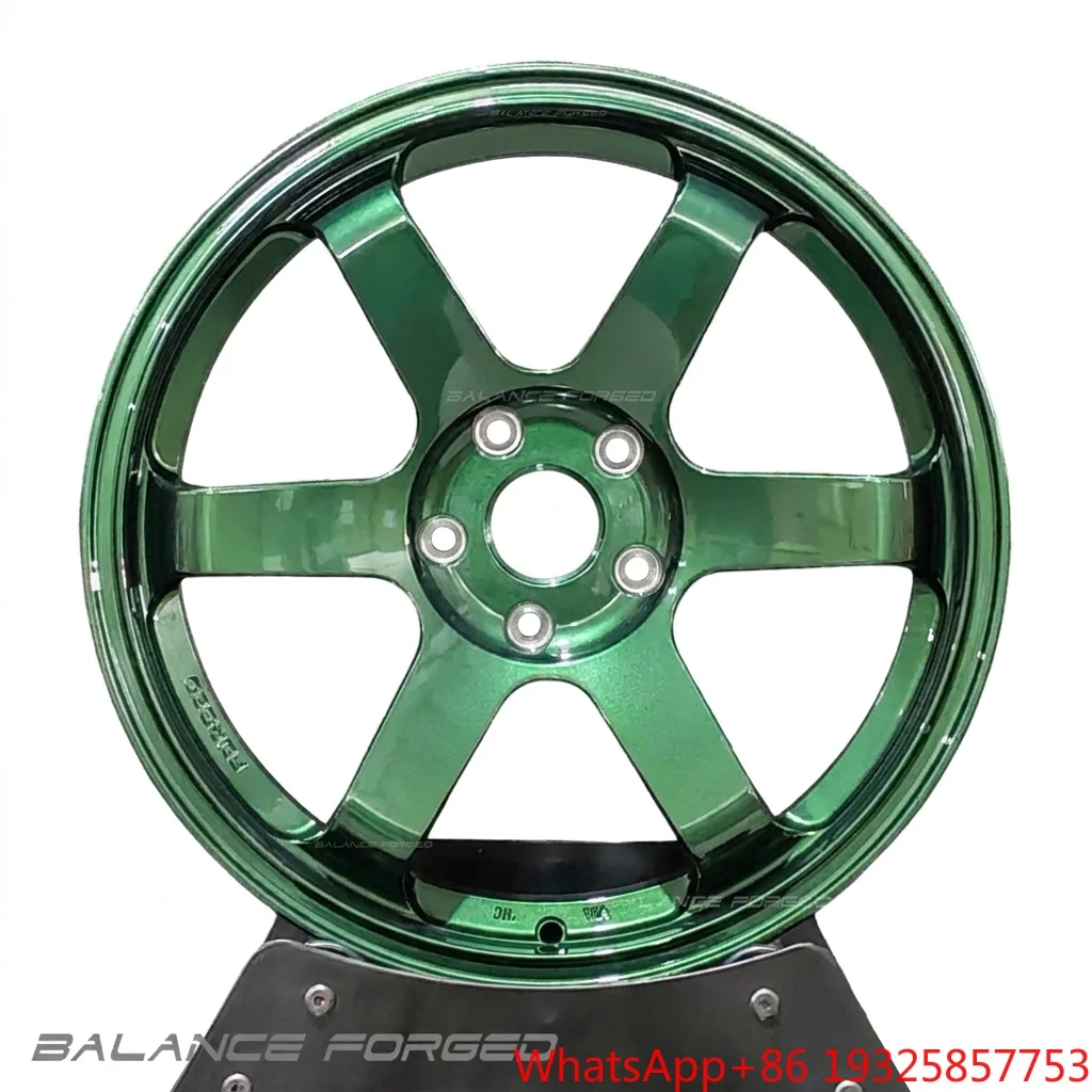 Volk Racing Green 5x100 5x112 5x120 5x114 3 TE37 SL SAGA 17 18 19 Inch for Brz GR86 FK8 S2000  Camry