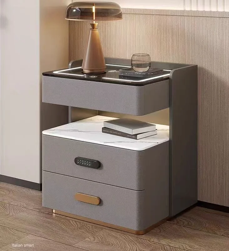 Multifunction Smart Coffee Table LED Side Table Wireless Charging Nightstand Speaker Bedroom Furniture Manufacturer OEM