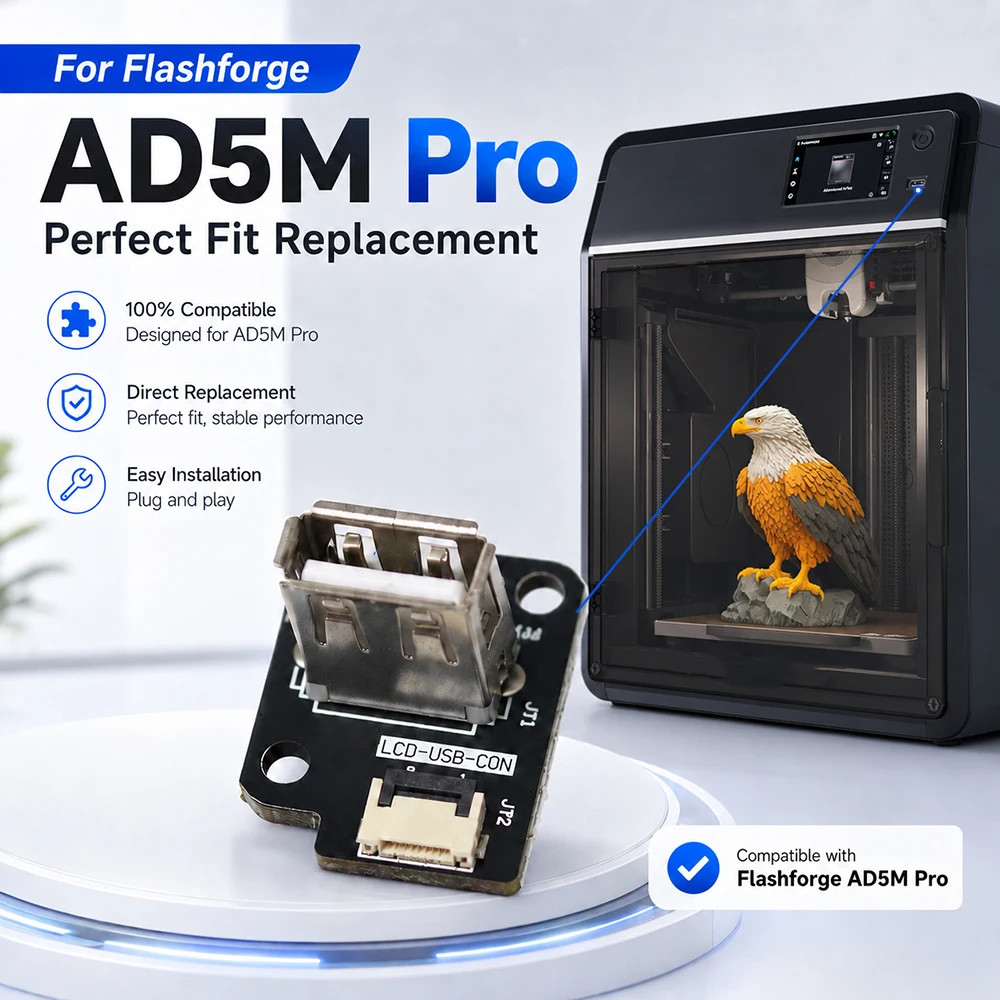 USB Interface Board Replacement Spare Parts For Flashforge Adventurer 5M Pro AD5M Pro 3D Printer USB Connection Board