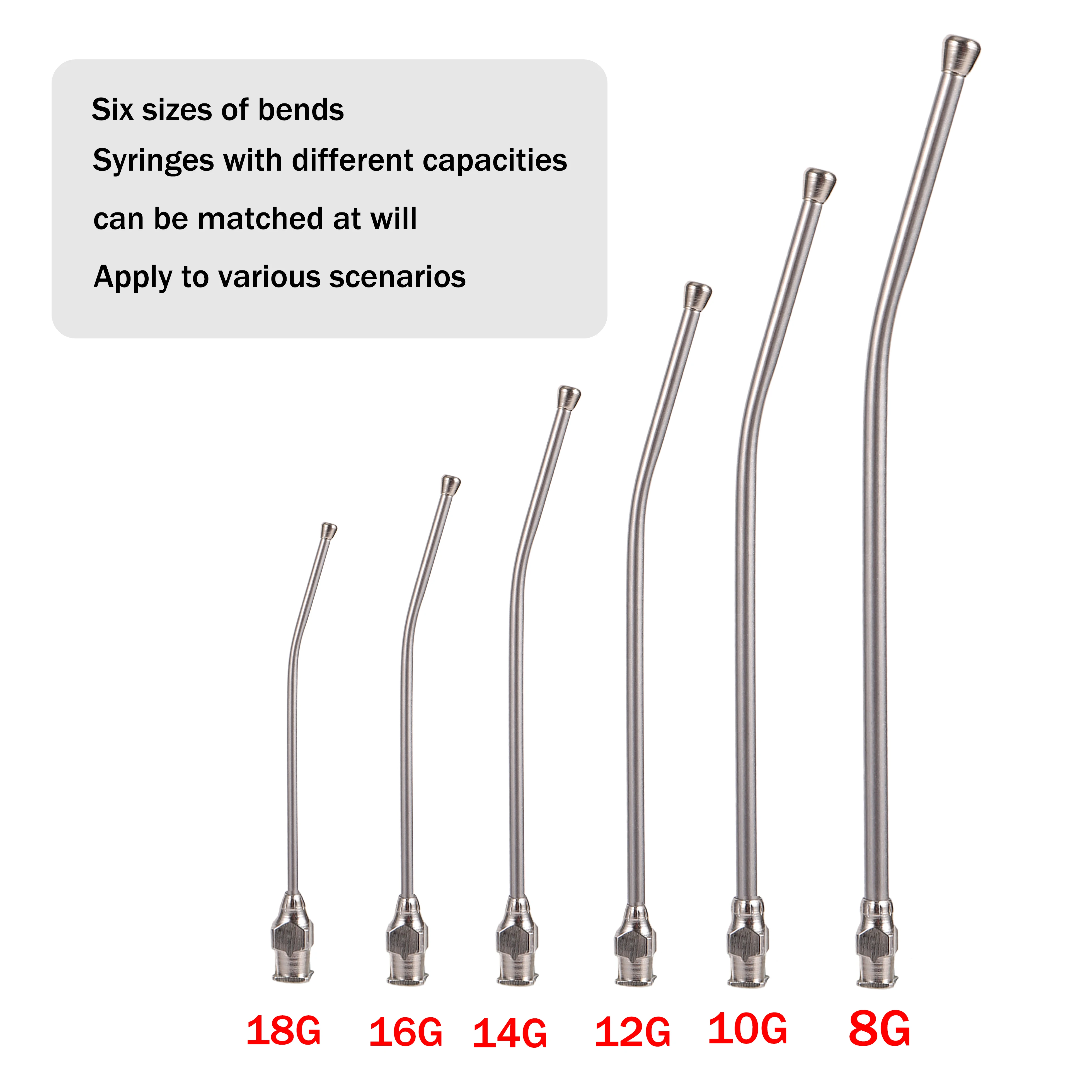 1 Set of Bird Feeding Syringe Kit 10ml/20ml/50ml Optional With 6 Pieces Curved Gavage Tube Parrot Pigeon Pet Bird Supplies