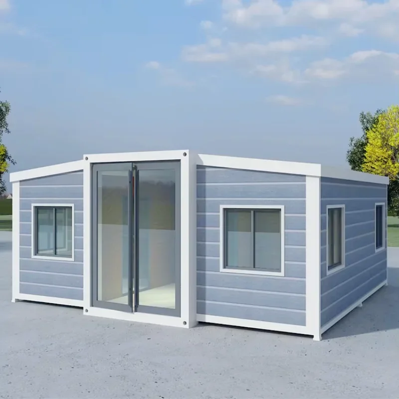 20ft Customizable Prefab House Expandable Tiny Home Portable Mobile Home with 3 Rooms Kitchen Bathroom Ideal for Small Families