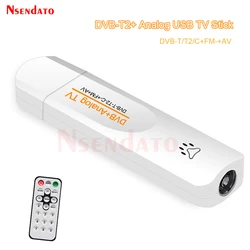 DVB-T2/T/C FM PVR 아날로그 USB TV 스틱 튜너 동글 PAL/NTSC/SECAM 안테나 원격 제어 DVB T2 HD TV 수신기