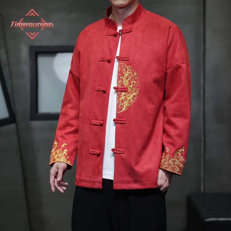 Chinese Style Jacket Jacket Men's Autumn Winter Men's Embroidery Youth Zhongshan New Chinese Tang Suit