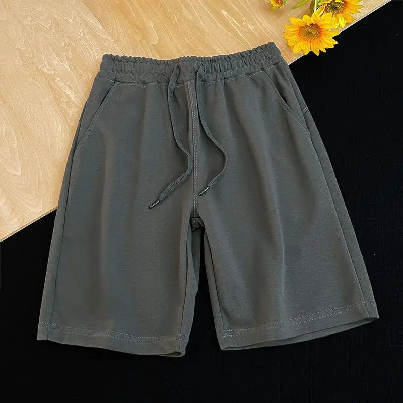 미국산 헤비급 신상 반바지는 여름에 통기성이 뛰어나며 다용도로 활용 가능하며 남성과 여성이 다양한 색상의 트렌디한 신축성 있는 허리밴드를 착용합니다.