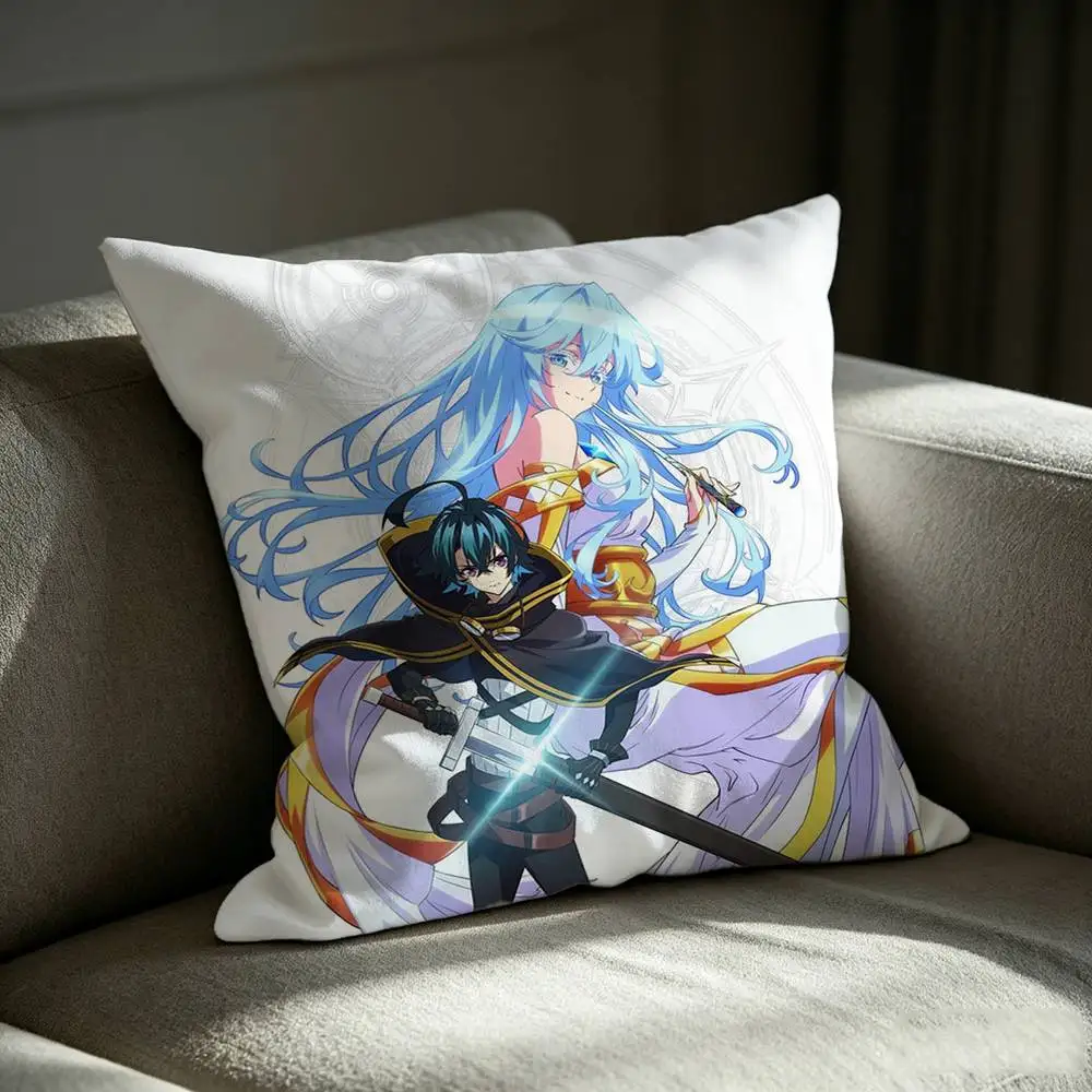 W-Wisteria Wand Anime S-Sword Oddicial  Square Sofa Pillow Cover Solid Color Living Room Home Decor Cushion Case