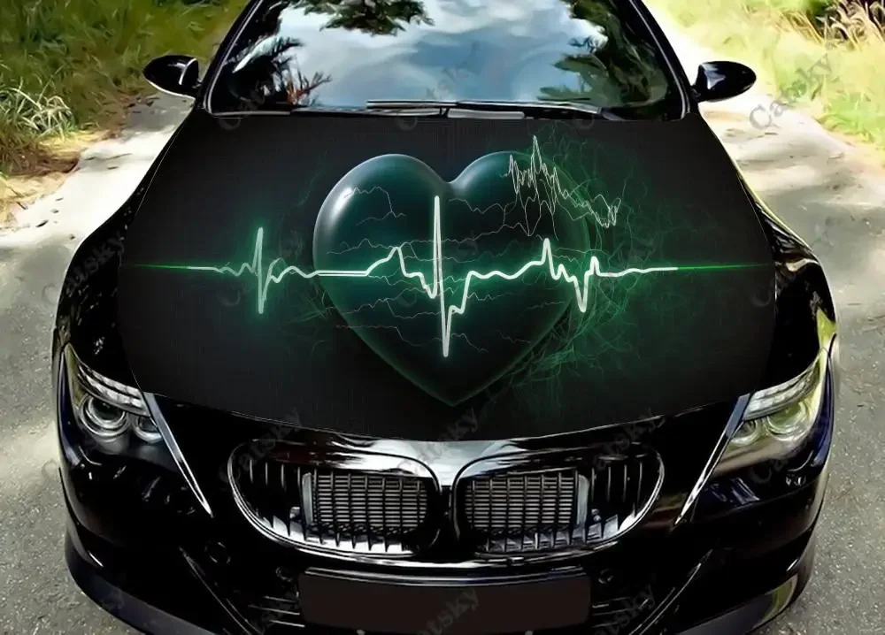 

Heart Beat Pulse Digital Art Car Hood Decal Truck Decals Vinyl Sticker Graphic Wrap Stickers Trucks Cars Bonnet Vinyls
