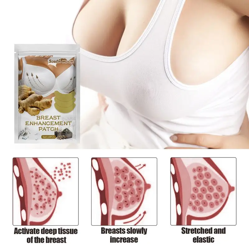 10Pcs Ginger Breast Enlargement Cream Patch Moisturizing Lifting Firming Natural Bust Treatment For Breast Fast Growth Chest