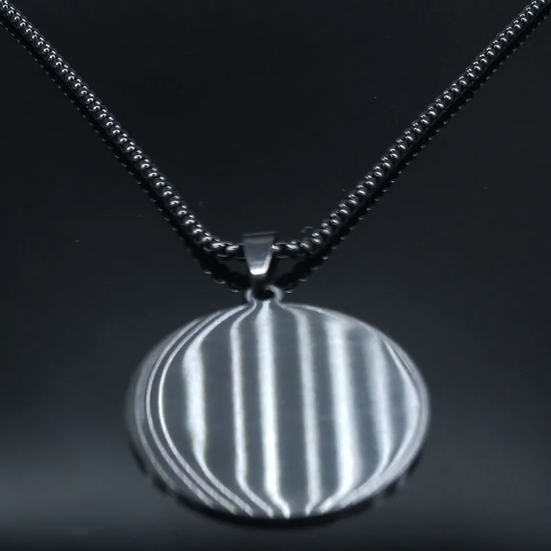Witchcraft Pentagram Stainless Steel Necklace for Men Black Color Tetragrammaton Jewish Male Chain Jewerly joyas N1163S06