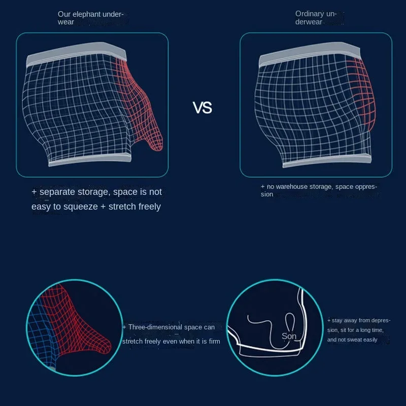 Men's Underwear Split Boxer Men Ice Silk Underpants Transparent Boxers Sports Shorts Slit Sperm Activity Prolong Sex Lingerie