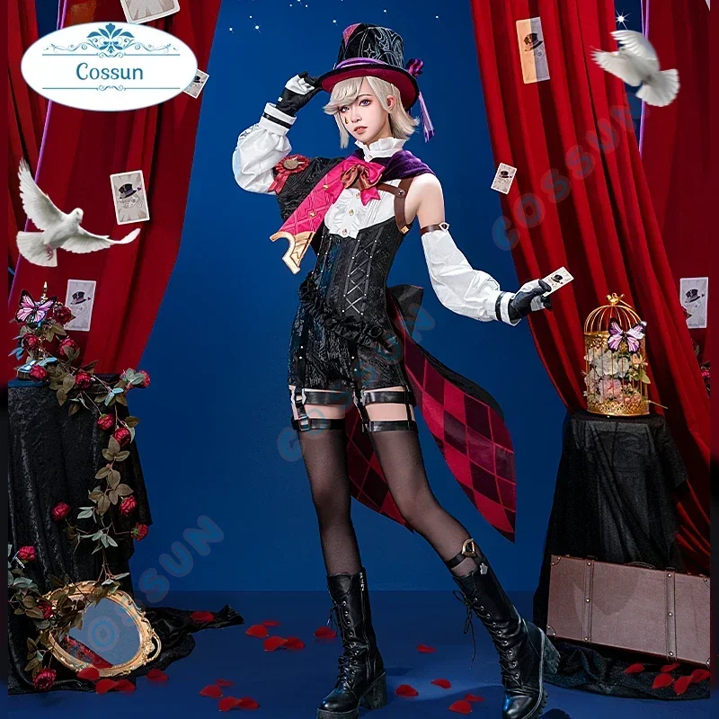 

COSSUN Genshin Impact Lyney Magician Косплей Костюм Хэллоуин Вечеринка Ролевая Игра Костюм Униформа Наряд