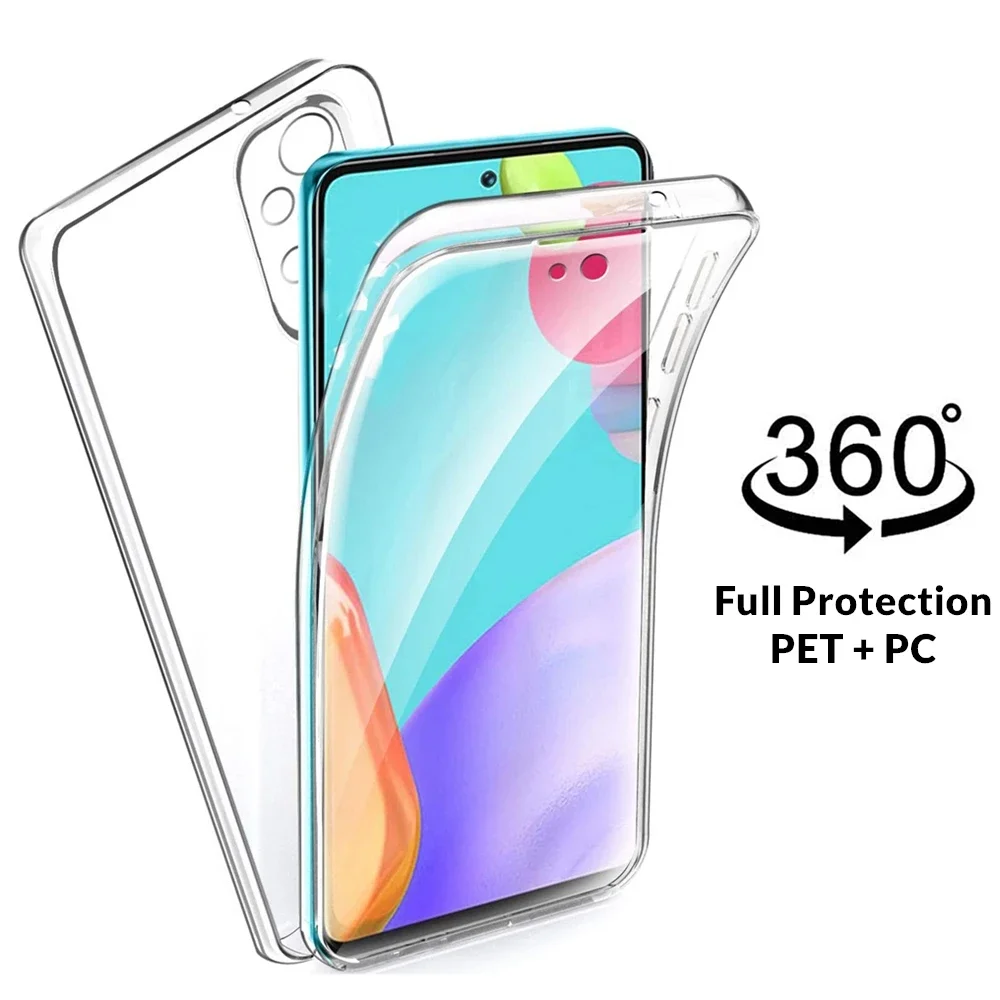 360° Full Body Clear Case For Samsung Galaxy A55 A15 A35 A12 A13 A22 A32 A33 A42 A52 A53 A72 A73 5G Dual Layer Protection Cover