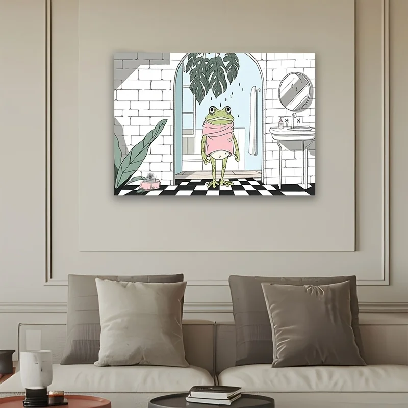Boho Tapestry Wall Hanging Frog Tropical Bathroom Jungle Art Decor Midcentury Modern Large Print Fabric Canvas 150x300cm
