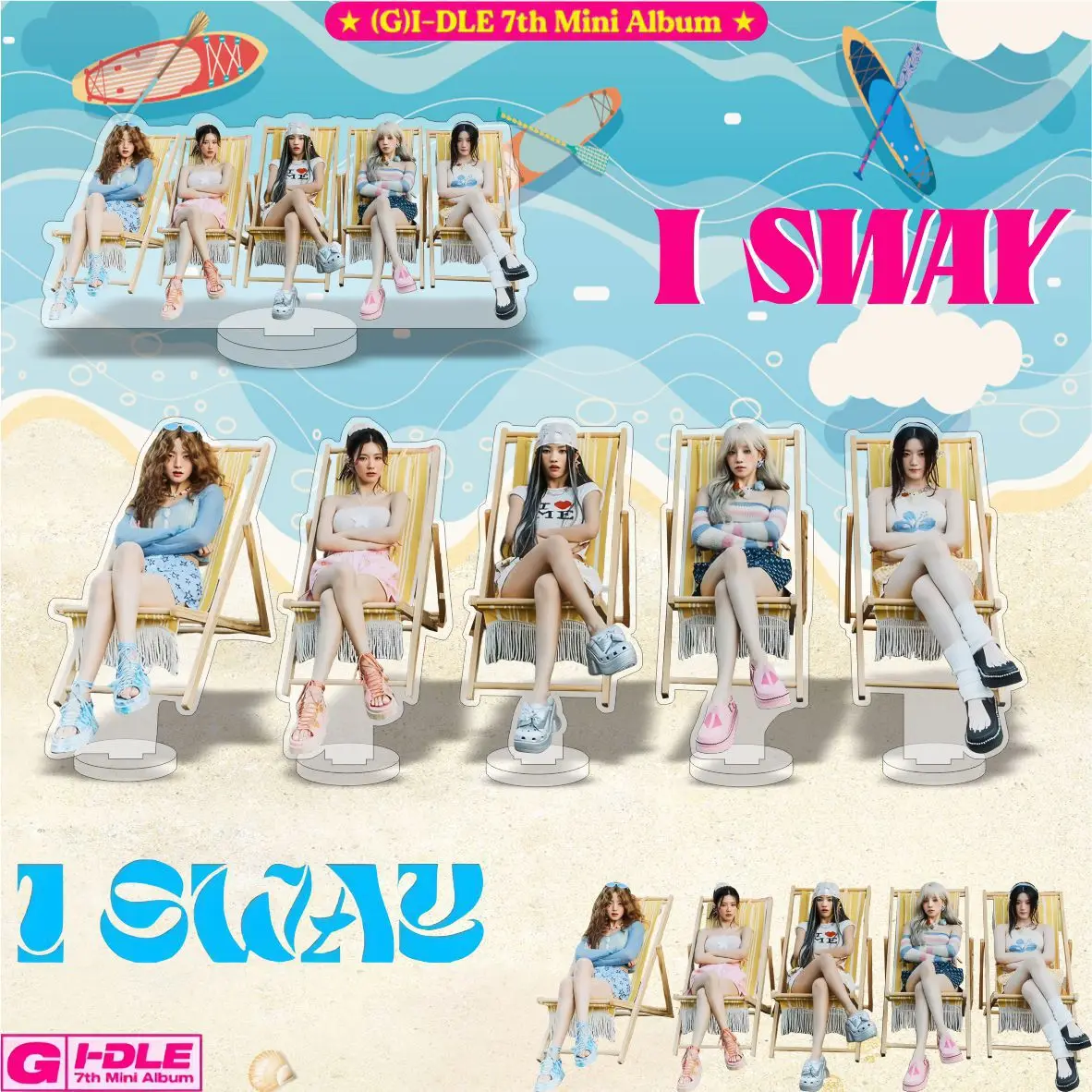 Kpop (G)I-DLE I Sway Album Acrylic Character Sign Standing Board Desktop Decoration Haracter YUQI SOYEON MINNIE Merch Fans Gift