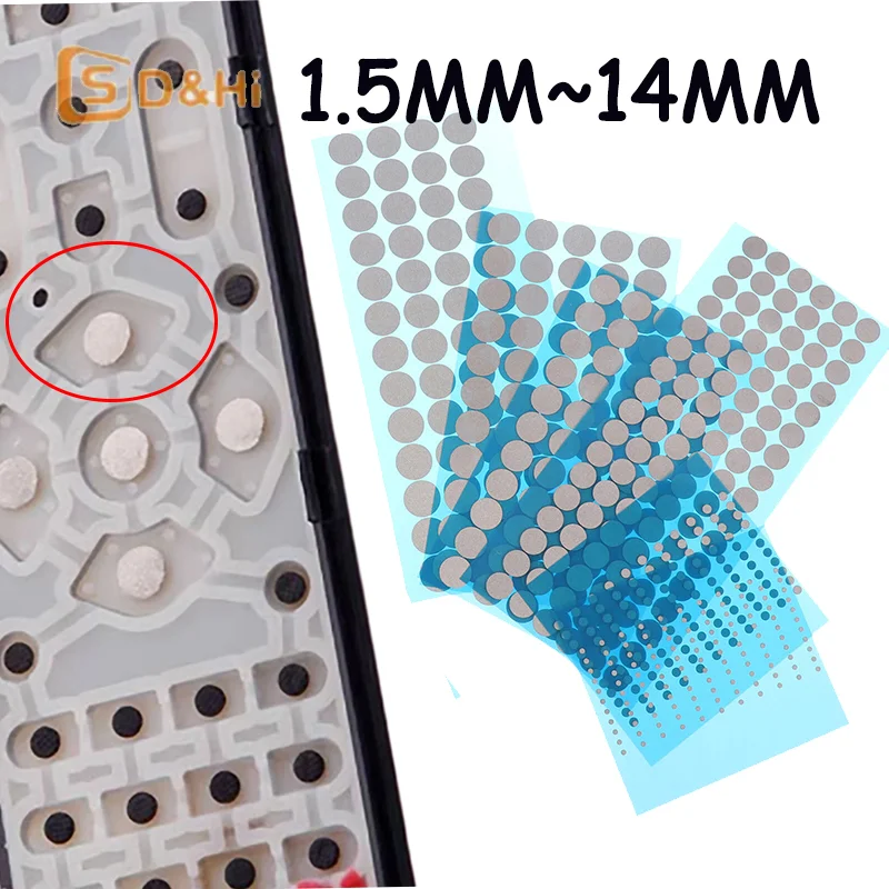 1.5/2/3.5/10/12/13/14MM Remote Control Button Conductive Tape Patch Game Console Handle Silicone Button Contact Failure Repair