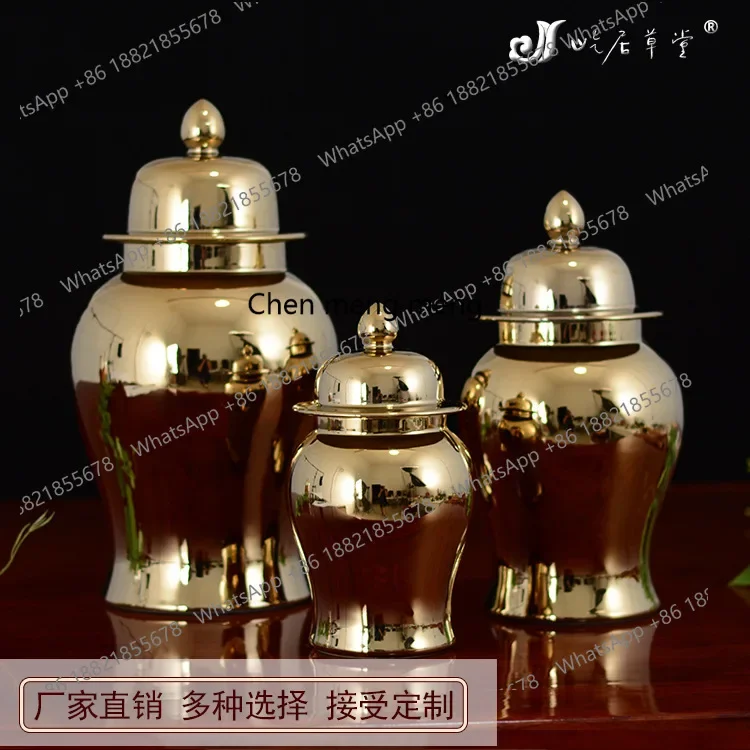 A74Vase handmade pottery ornament Jingdezhen ceramic small vase European flower insert general jar