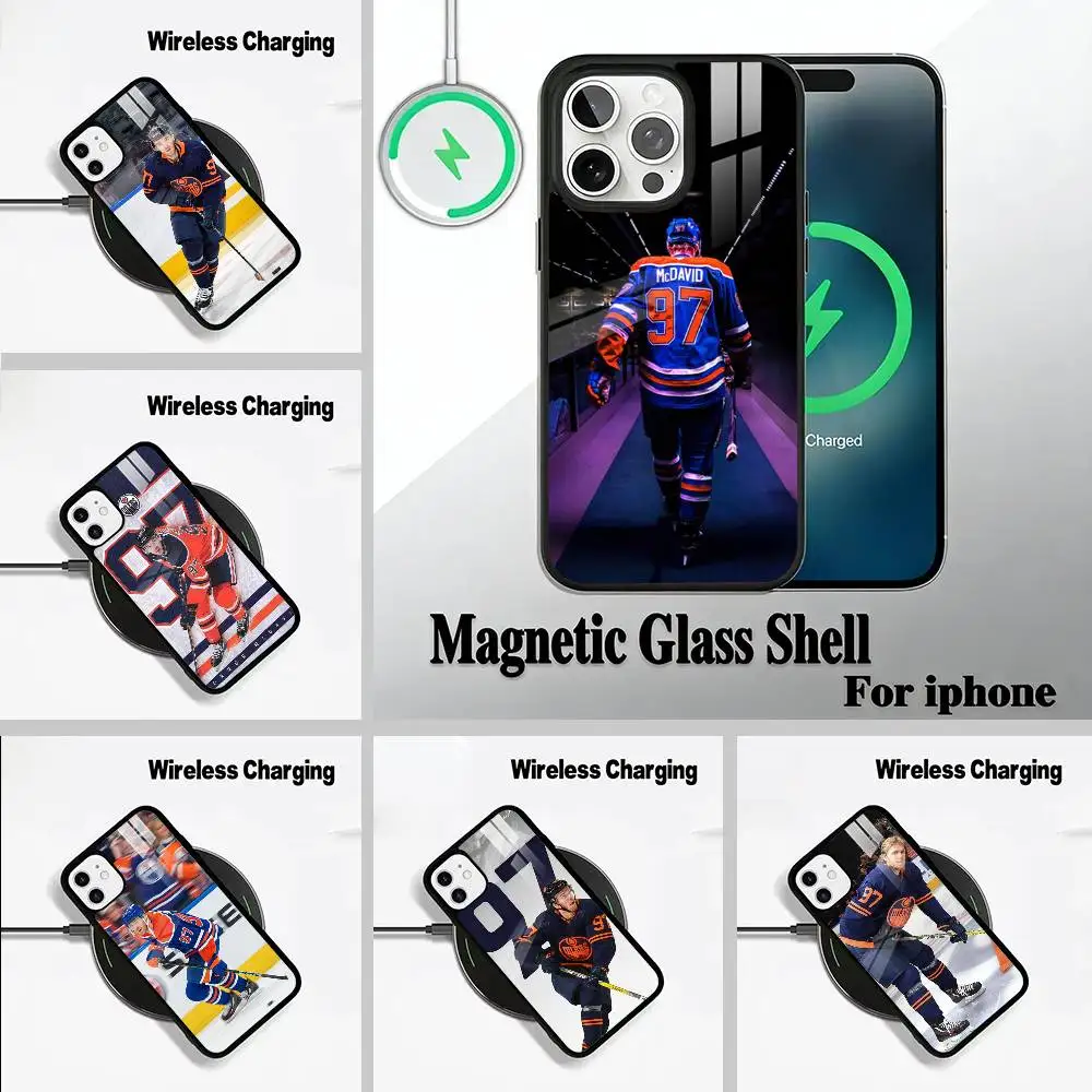 

Чехол для телефона с беспроводной зарядкой Ice Hockey C-Connor McDavid для iPhone 17 16 15 14 13 12 11 Plus Pro Max Plus