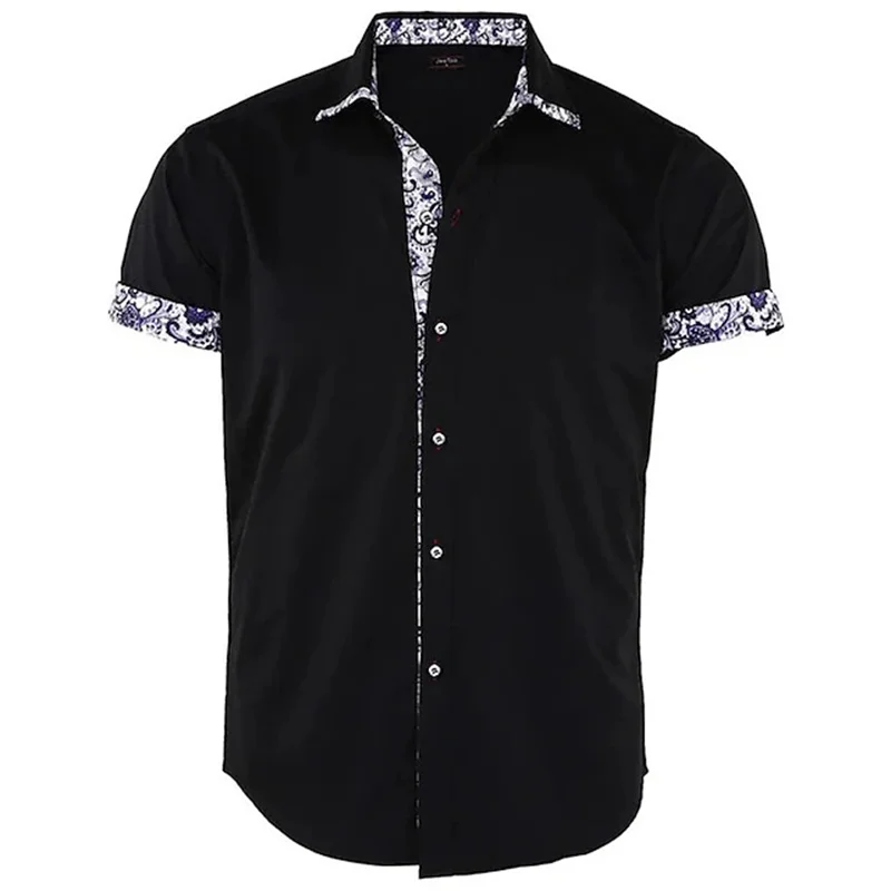 Men's Hawaiian Shirt Short-Sleeved Shirt Fashionable Casual Solid Color Printed Beach Style Large Size New Multi-Color Optional