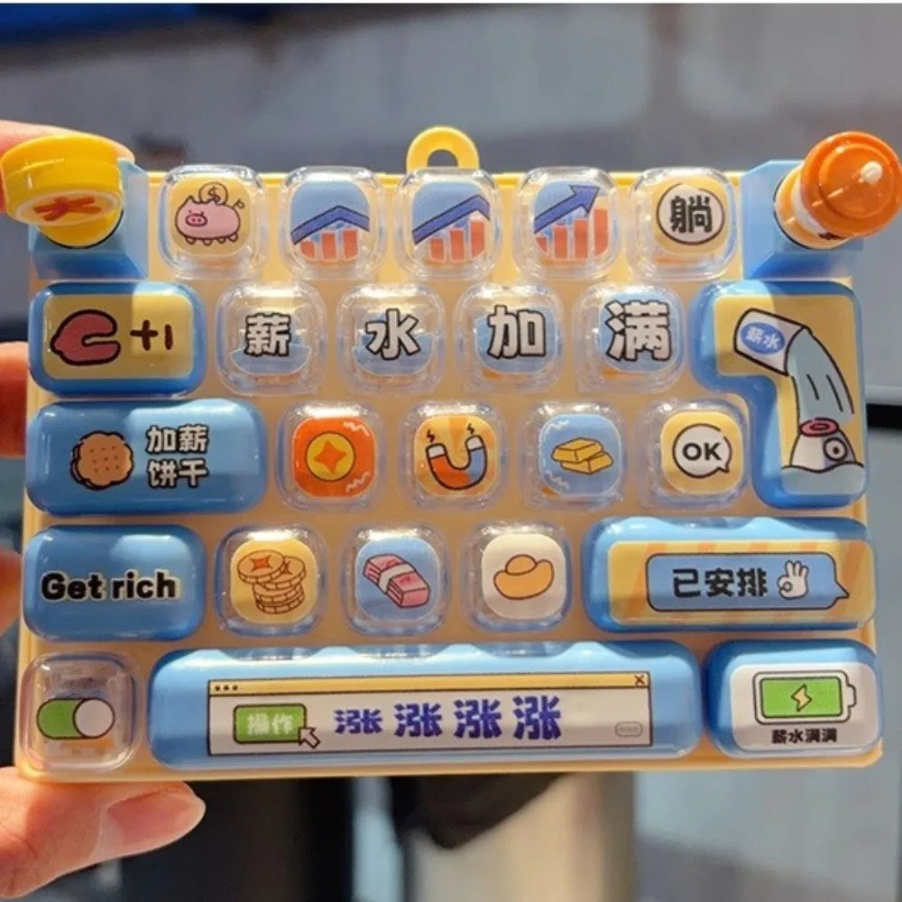 Rotatable 26 Keys Keyboard Keychain Pressable Keys Work Theme Keyboard Clicker Keychain Relaxed Creative Stress Relief Fidget