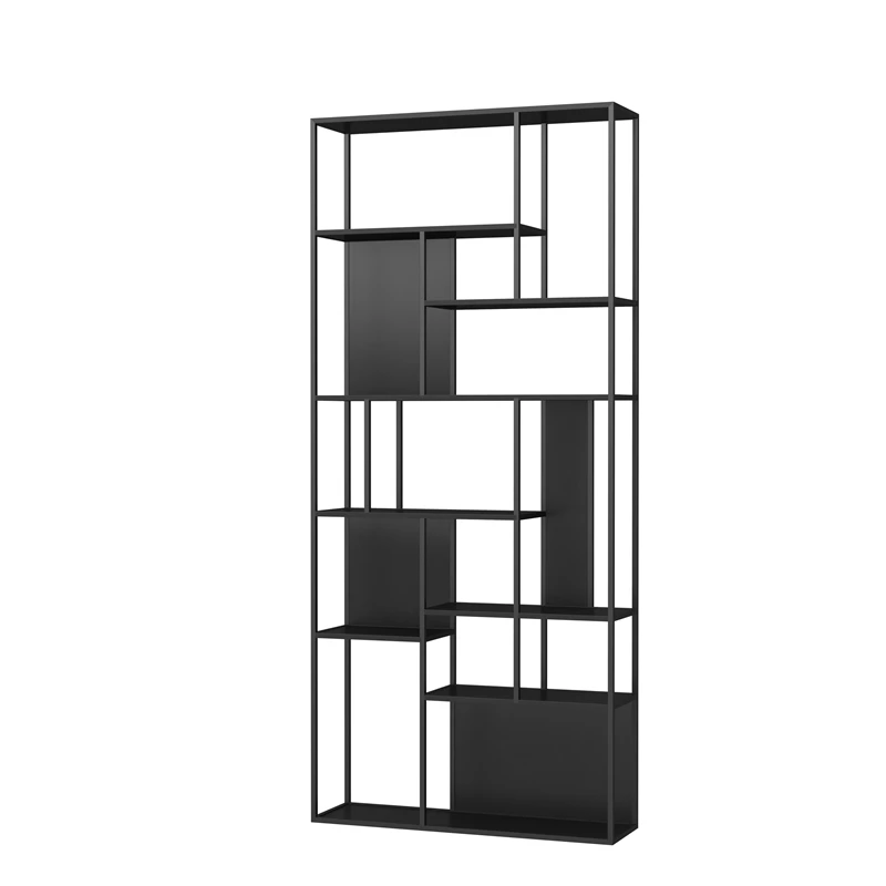 

Creative Iron Floor Bookshelf with Multi-Layer Storage Simple Office & Living Room Partition Integrated Wall CD Rack
