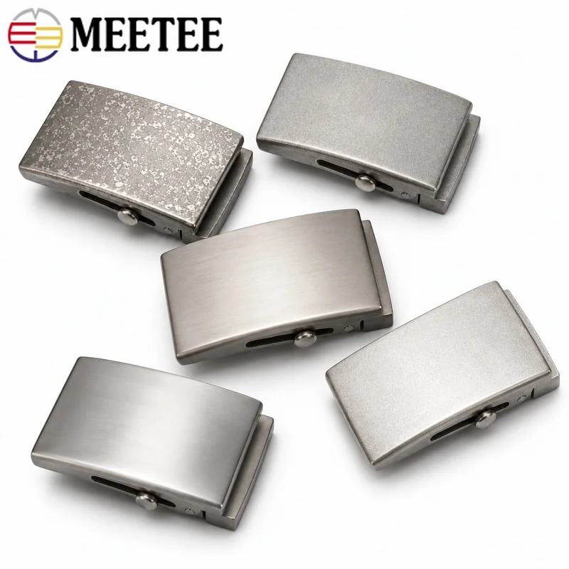 1Pc 35/38mm Pure Titanium Automatic Belt Buckle Toothless Roller Clasp for Men's Leather Waist Straps Jeans DIY Hardware Repair