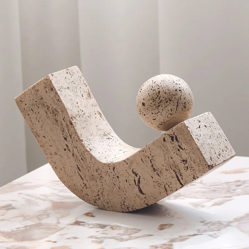 Light Luxury Geometric Abstract Spherical Hook Shaped Ornament Living Room Model Room Study Room Wine