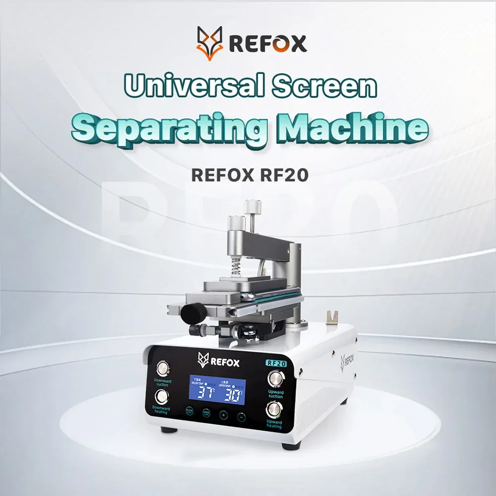 REFOX RF20 Universal Rotating Heating Screen Separating Machine with Dual-Stage Pump For LCD Glass Frame Disassembly Repair Tool