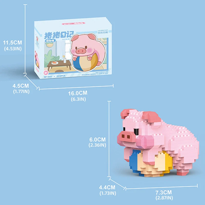 Дневник свиньи, домашнее животное, 3D мини-бриллиантовые блоки, кирпичи, сделай сам, животное, милая модель свиньи, микро строительные блоки, игрушка для раннего обучения, детская игрушка, домашний декор