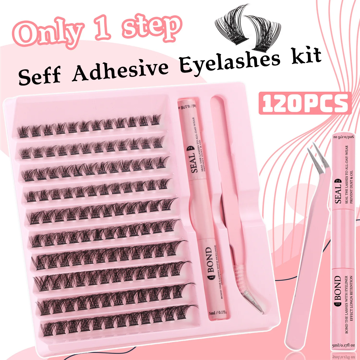 

200 Clusters Single Cluster D Curve False Eyelash Set 10-16mmDIY Segmented Grafting Thick Eyelashes