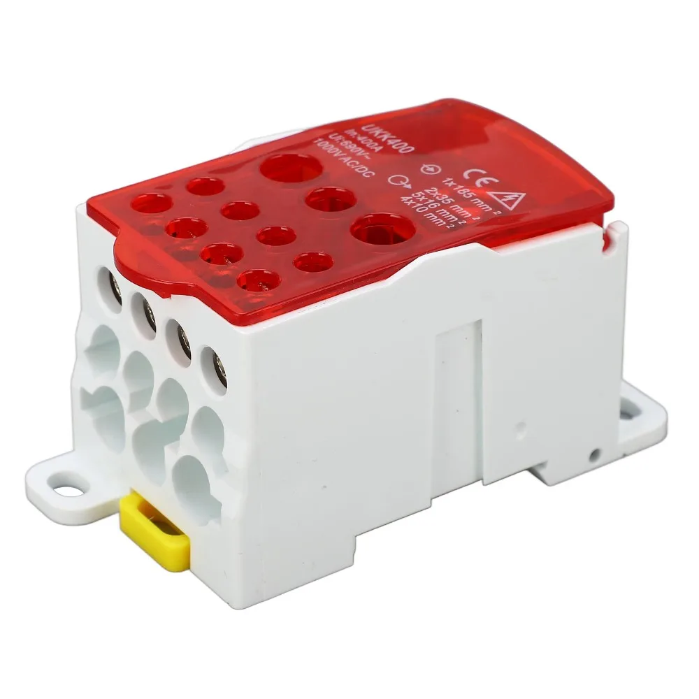 690V Terminal Block Junction Box 400A Red Blue Yellow Green DIN Rail Distribution Box Main Line Junction Box
