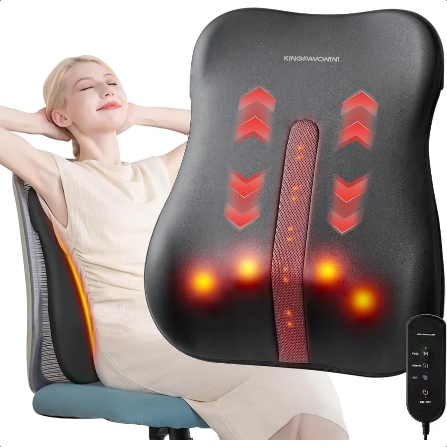 

Back Massager for Pain Relief Deep Tissue Ultrathin Lumbar Massager with Heat TrackGuided FullBack Massage Lower Back Massager