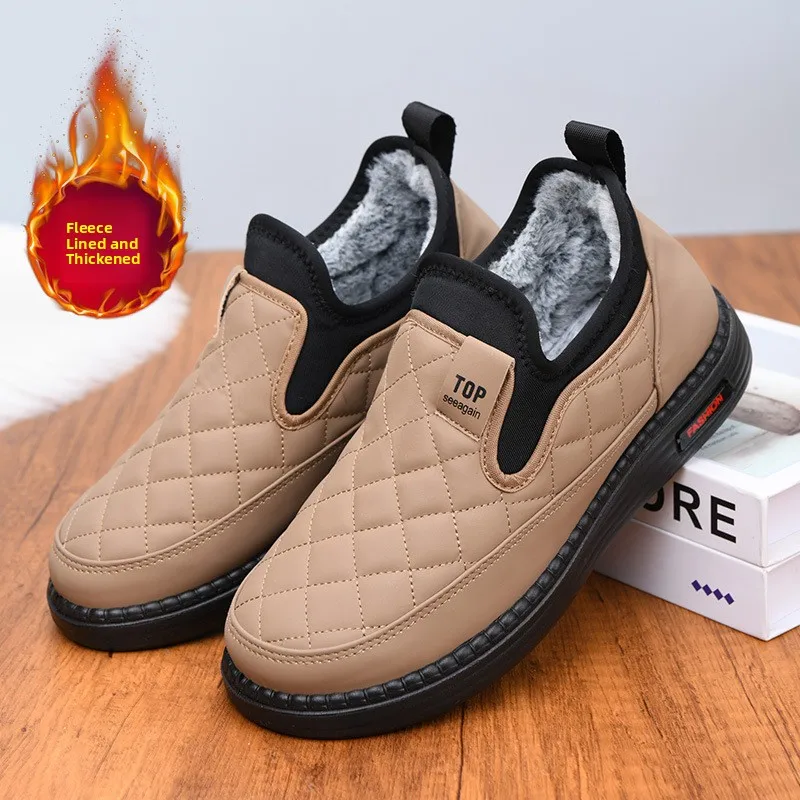 

Fleece Lined Winter Boots Women's Casual Cotton Shoes Soft Bottom Warm Snow Boots Waterproof Winter Fashion Short Tube