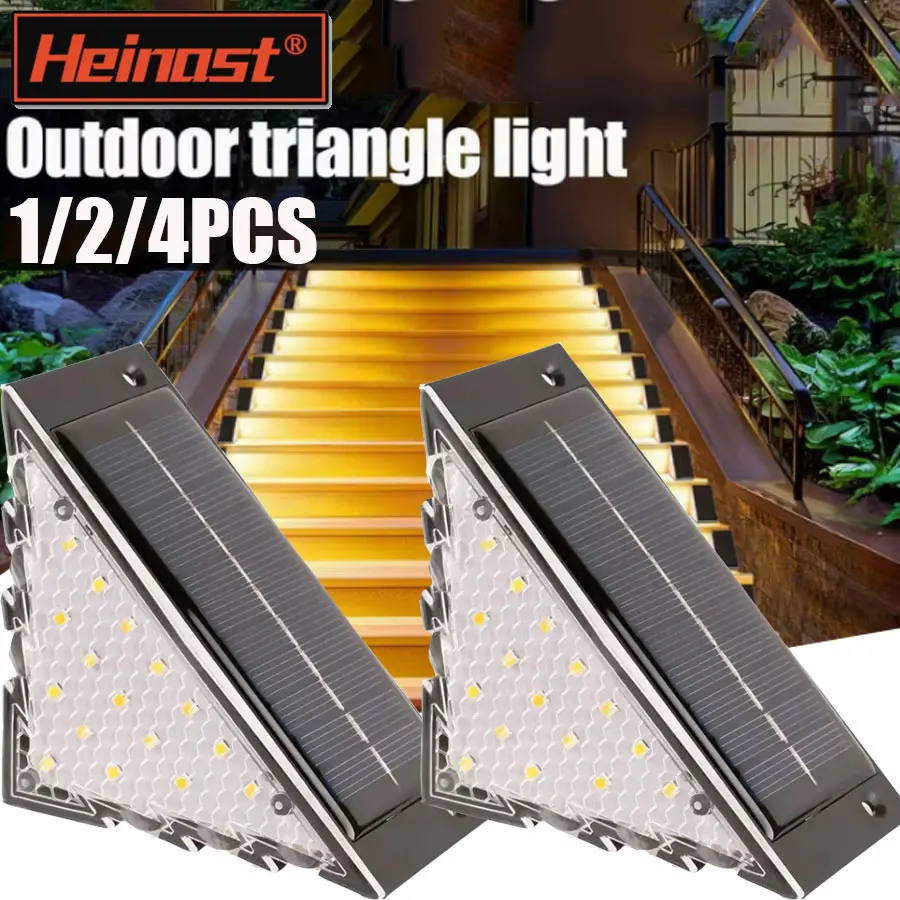 

New LED Solar Step Lights,Warm White Waterproof Outdoor Stair Light, Solar Deck Lights Outdoor Solar Landscape Lighting for Yard