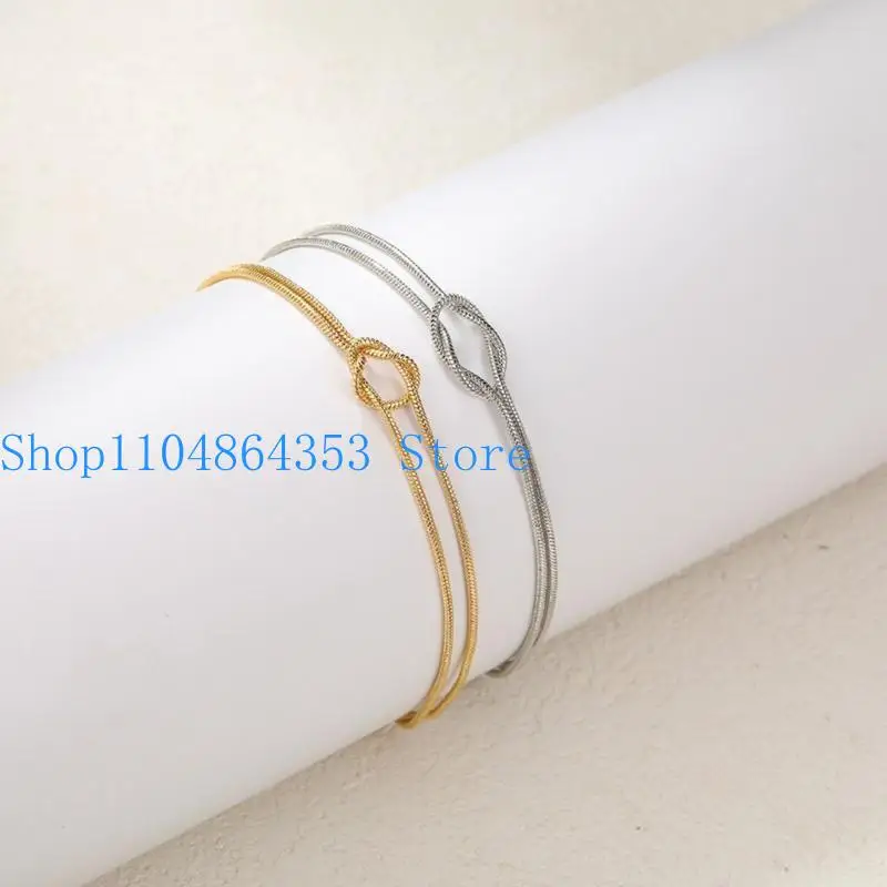652F Pack of 2 Stylish Bracelet Couple Bracelet Adjustable Chain Bangle Knot Bracelet Chain Bracelet for Various Occasion