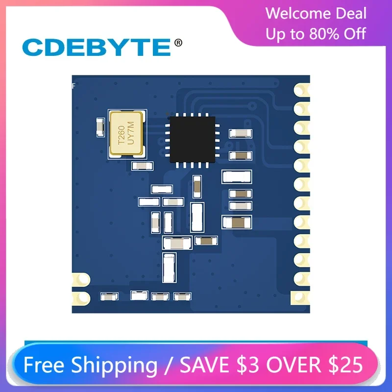 

CDEBYTE CMT2300A 433/470MHz Wireless Module SMD 2.5km SPI E49-400M20S4 High Power 20dBm Stamp Hole Antenna FEC Smart Home