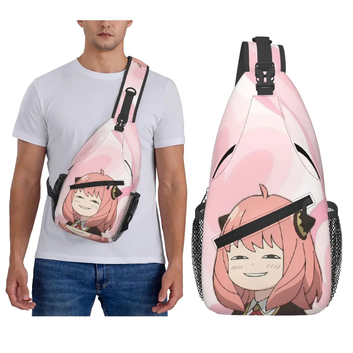 

Аниме Spy X Family Anya Forger Pattern Нагрудная сумка Мужской рюкзак через плечо Нагрудная сумка для путешествий Туризм Рюкзак Сумка на плечо