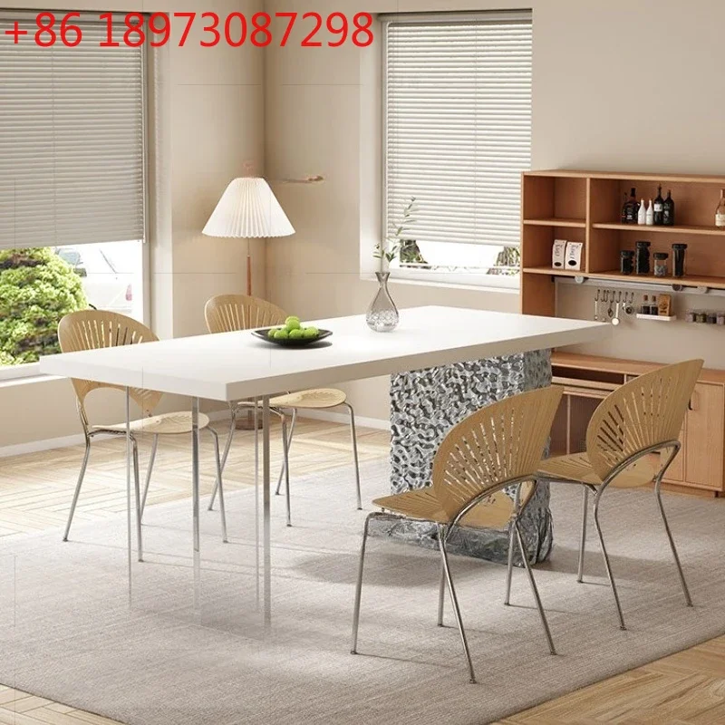 Acrylic suspended water ripple Italian minimalist transparent island long dining table