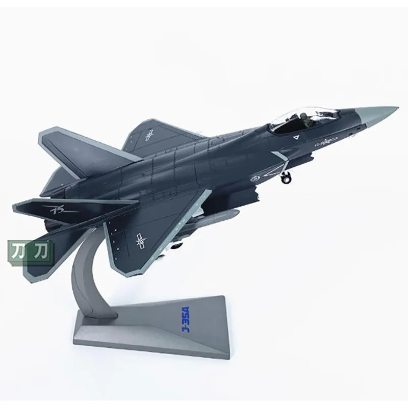 Diecast Scale 1/72 Chinese Air Force J-35A Fighter Aircraft Model Alloy Material Simulation Carrier-Based Aircraft Decoration