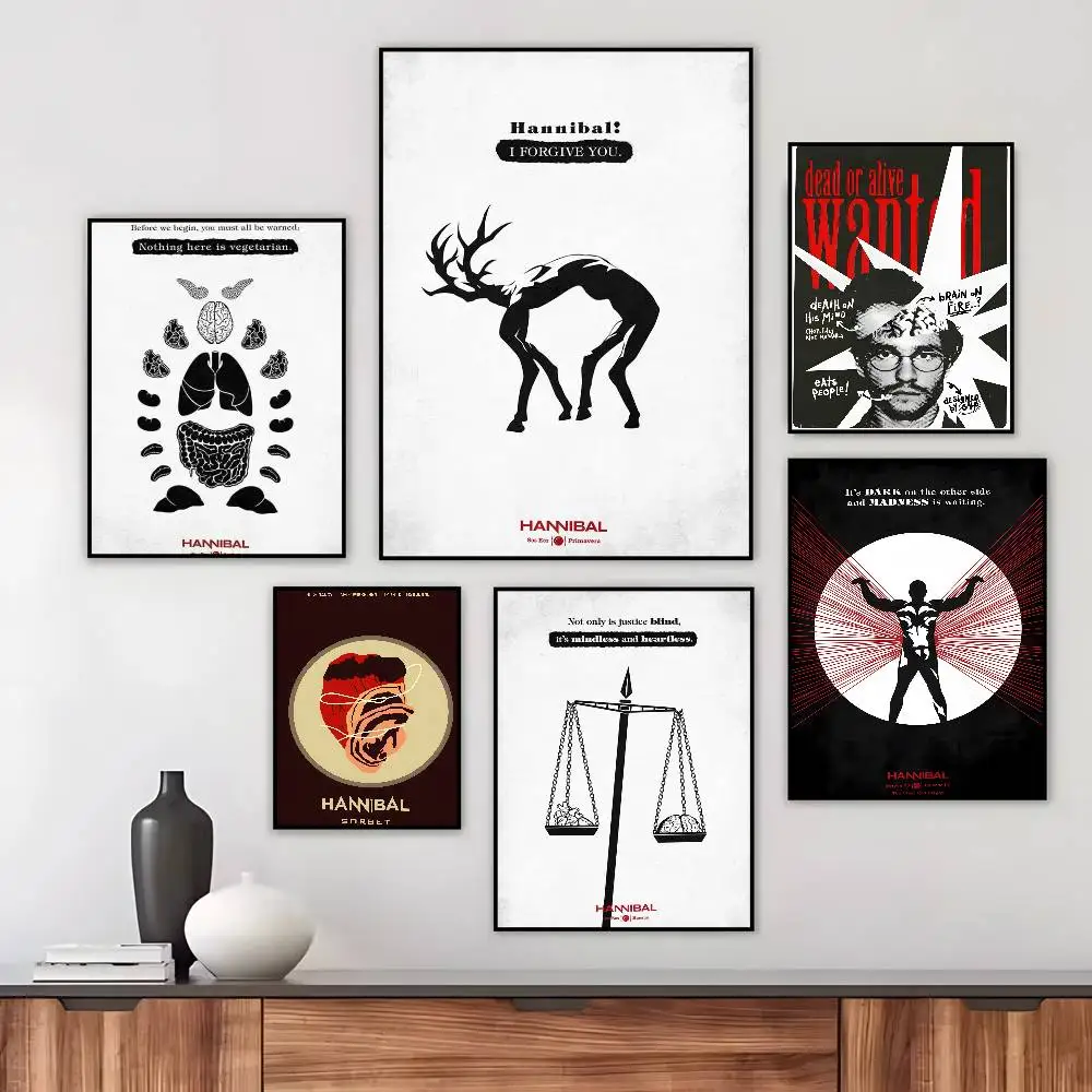 Horror Series Hannibal Classic Movie Poster Art HD Canvas Advanced Aesthetic Printing Paper Wall Art for Living Room Home Decor