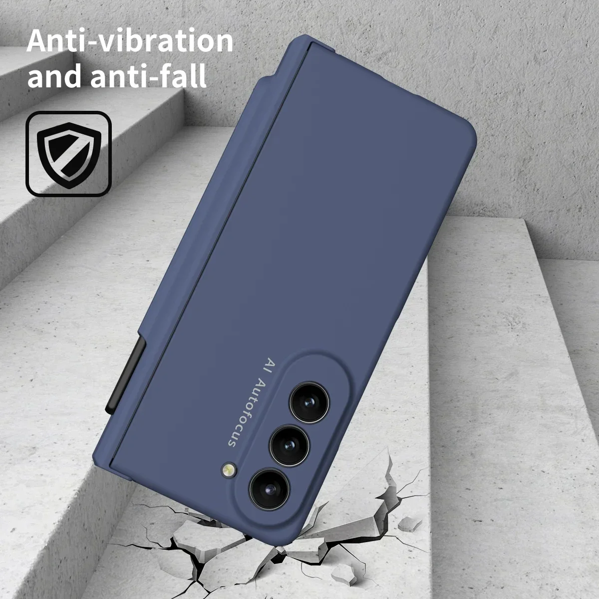 Case For Samsung Galaxy Z Fold 5 5G Pen Slot For Fold5 S Pen Fold Edition Hinge Plastic Cover With Front Screen Protector Glass