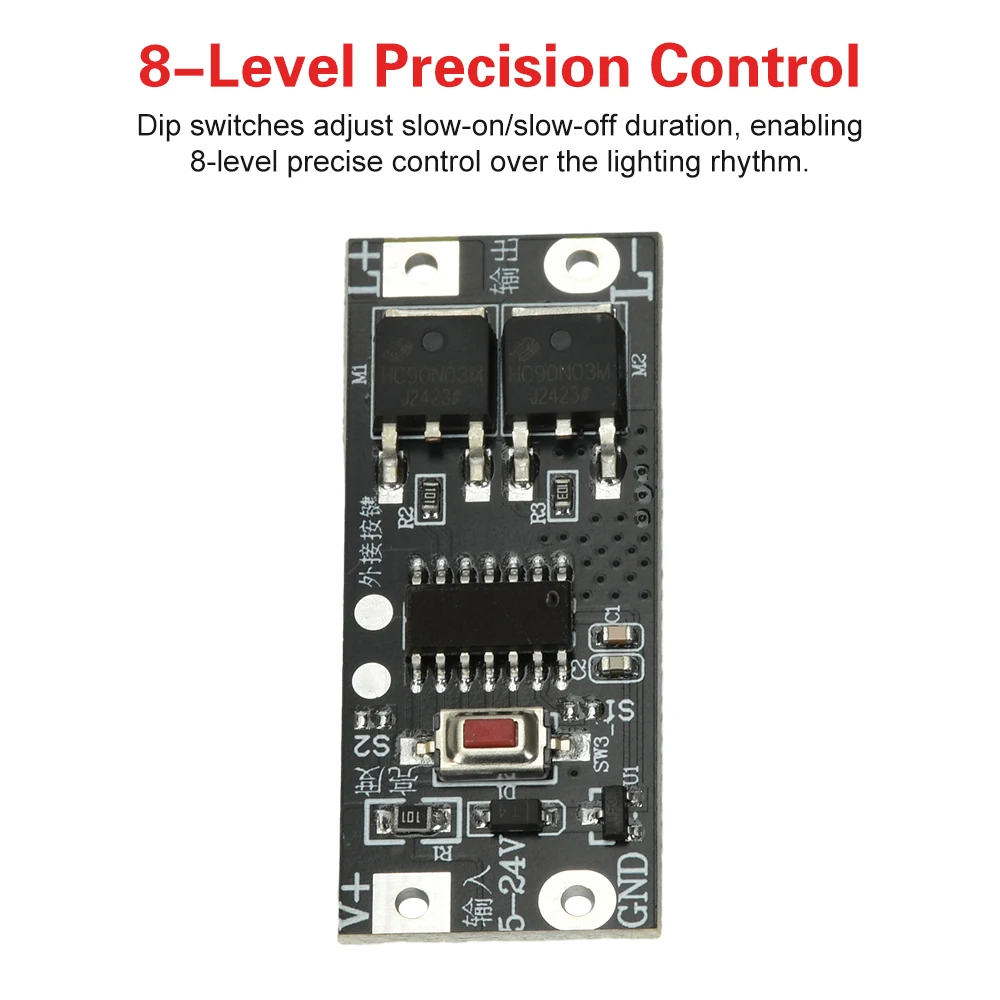 100W LED Dimming Module Adjustable With Soft Start/Stop Function Brightness Memory For Low-Voltage LED Strip Lighting