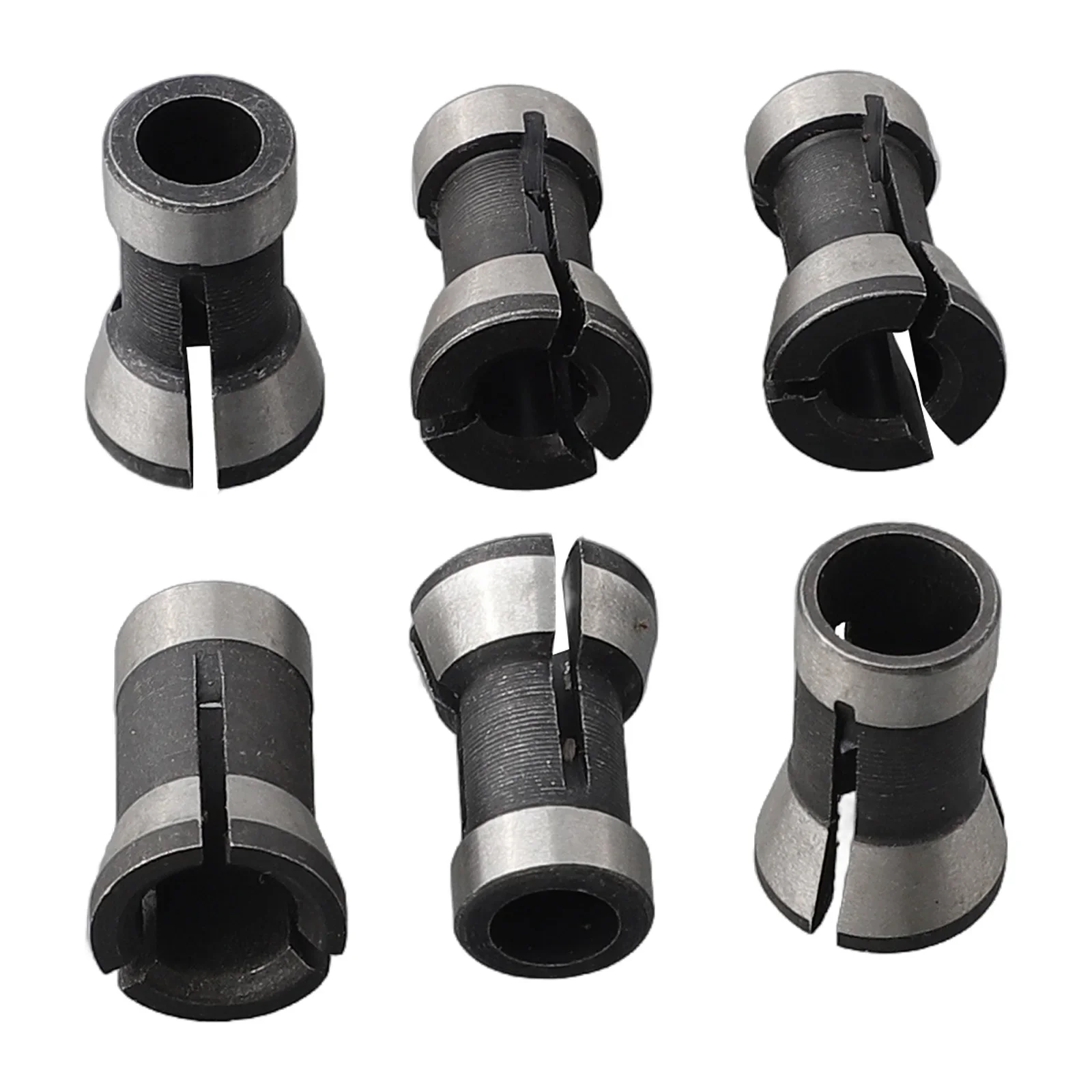 Untuk mesin ukiran pemangkas adaptor Collet Bit Collet baja karbon hitam dan perak Chuck 6/6.35/8mm tinggi 20mm