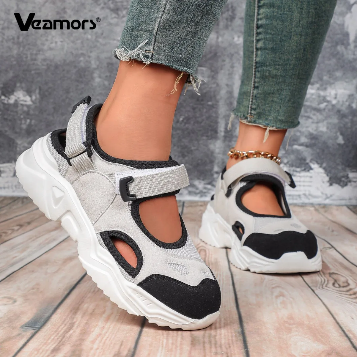 

Trendy Platform Sandals unisex Fashion Round Toe Casual Footwear Breathable Thick Sole Sports Sandals Anti-slip Walking Sneaker