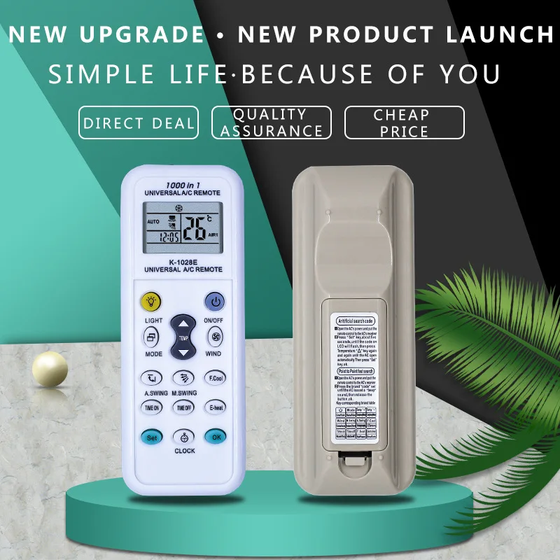 Универсальный K-1028E с низким энергопотреблением K-1028E, пульт дистанционного управления для кондиционера, ЖК-дисплей, пульт дистанционного управления кондиционером, гибкий контроллер общего назначения