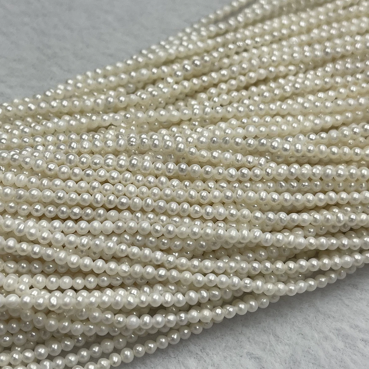 

2-2.5mm Natural Freshwater White Small Punch Round Pearl Necklace Semi-Finished Materials DIY Jewelry Accessories Gift Wholesale